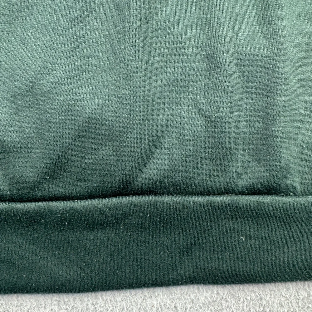 Adidas Hoodie Mens L Pullover Green Zippered Chest Pocket Logo Fleece